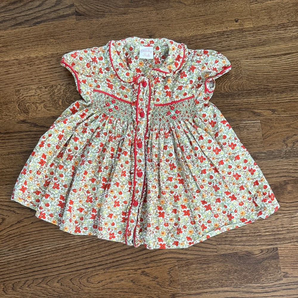 Stitchy Fish Smocked Floral Embroidered Blouse